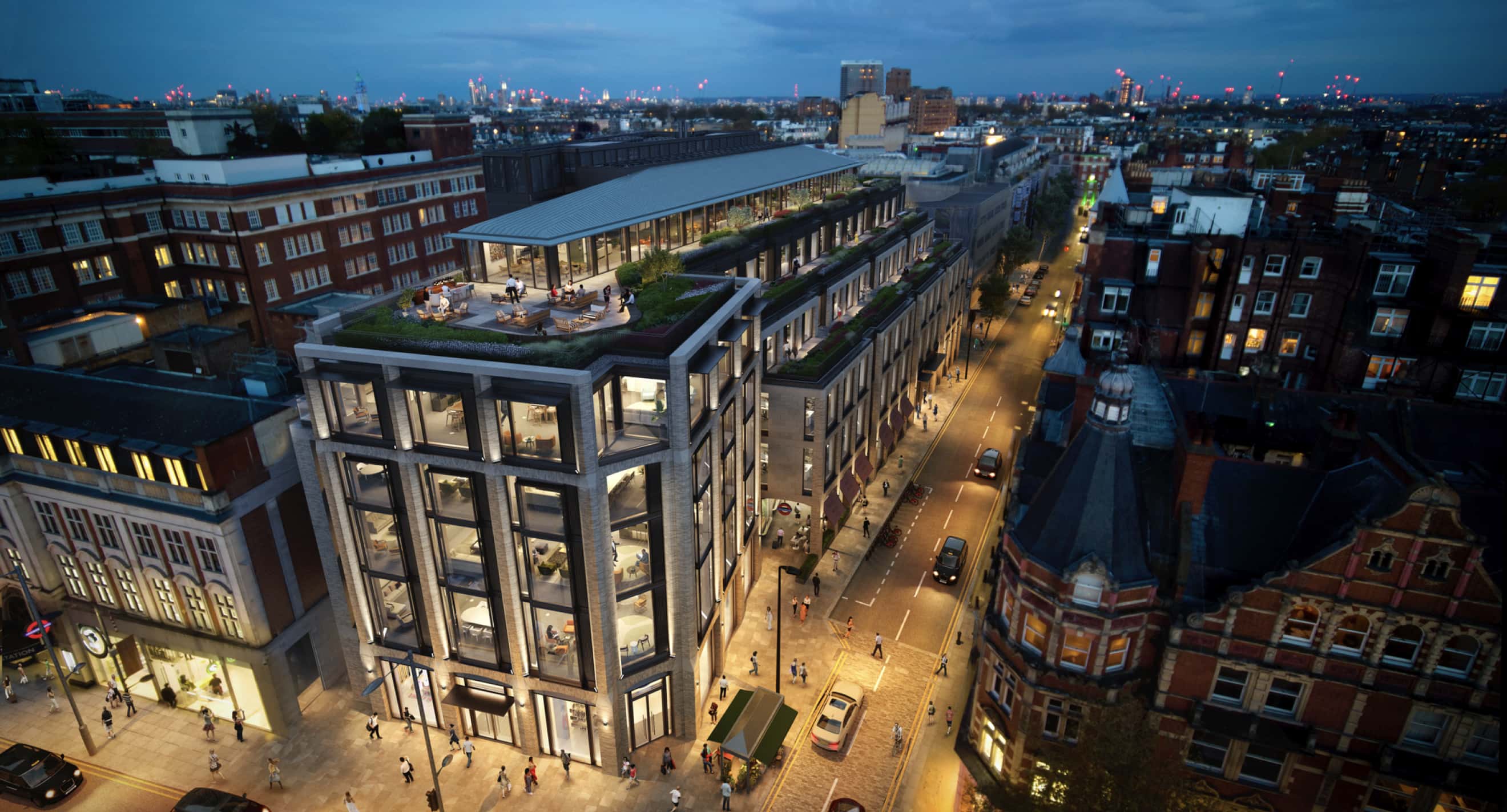 kensington building london aerial view